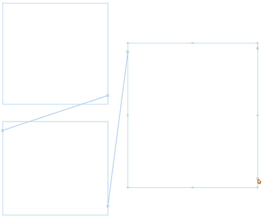 Screenshot: InDesign Textrahmen verketten